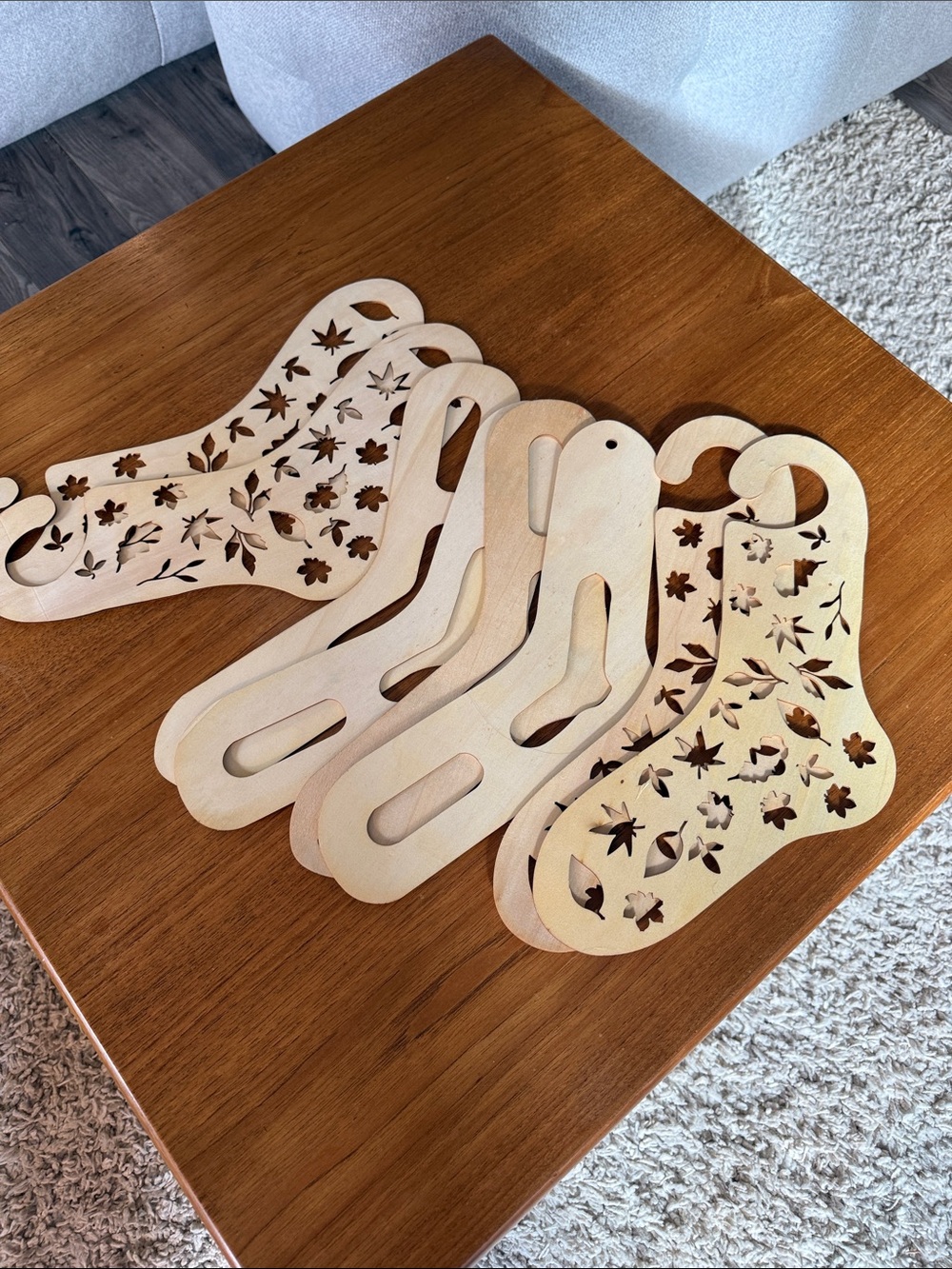 Sock knitting Wood blockers x 8 in Natural Wood